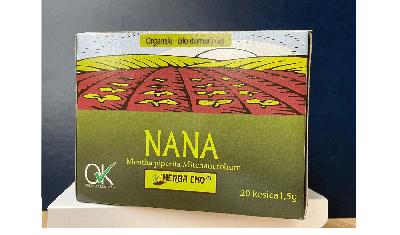 Organski bio čaj NANA (Mentha piperita Mitcham folium) - filter vrećice